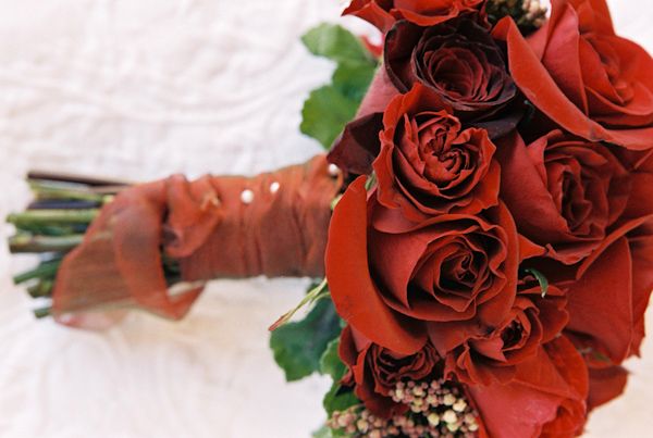 red rose wedding bridal bouquet photo by Yvette Roman Photography